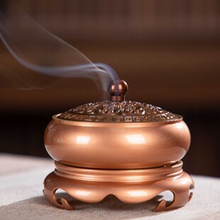 纯铜宣德炉带底座香炉家用室内盘香炉仿古茶道沉香炉批发