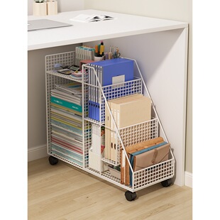 2026办公室桌下收纳柜落地多层置物架4文件夹档案资料分类整理工