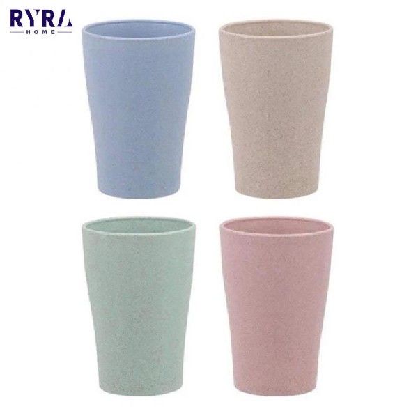 4Pcs/Set Bathroom Reusable Mouthwash Cups Ealthy Wheat