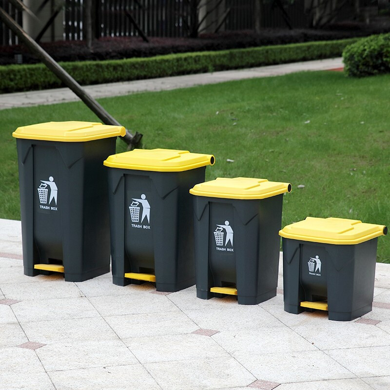 朴厨 50L脚踏式大垃圾桶带盖脚踩户外大号院子厨房家用商用室外庭