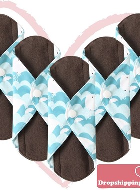 5Pcs Women Menstrual Pads Reusable Sanitary Napkin Absorben