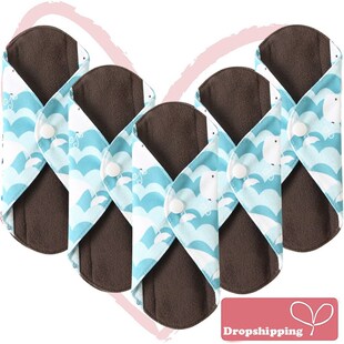 5Pcs Women Menstrual Pads Reusable Sanitary Napkin Absorben