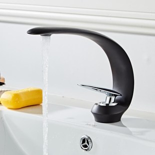 Sink Basin Black thin Washi Mount Bathroom Deck Ultra Faucet