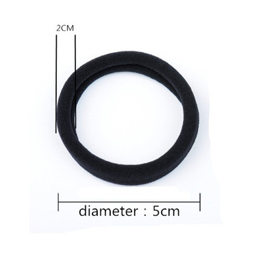 60Pcs/Set Black Elastic Rubber Hairbands for Girls Fashion W