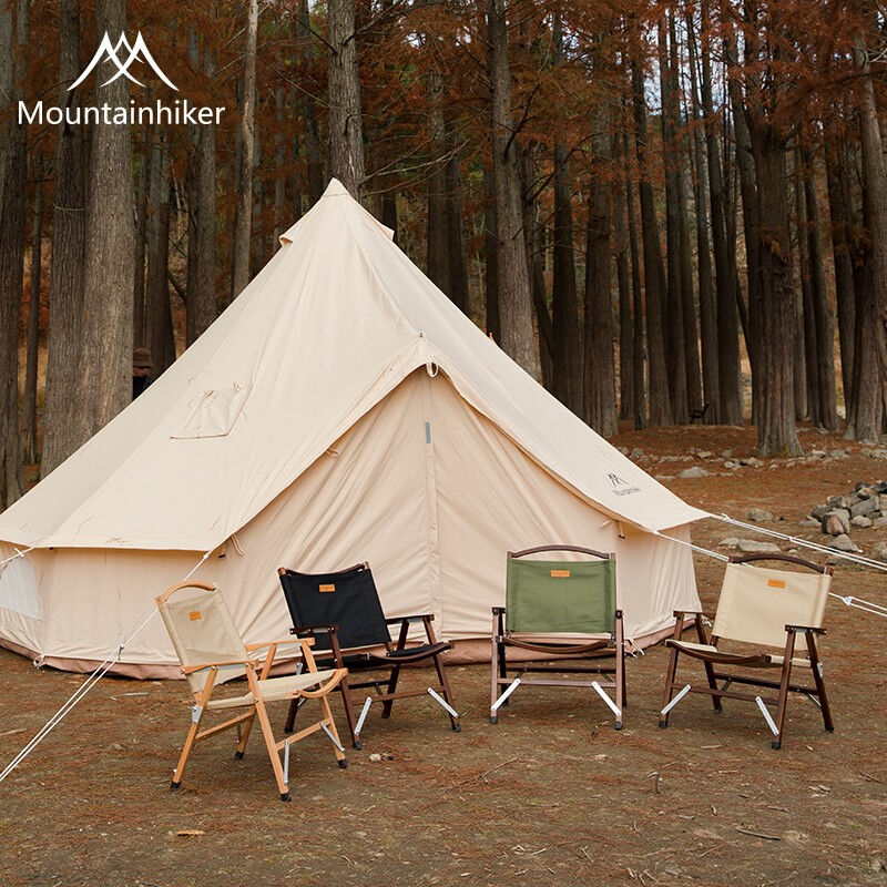 山之客(MOUNTHIKE)户外折叠椅可全拆实木野餐椅精致露营复古帆