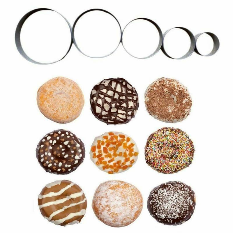 5 Pieces/set DIY Biscuit Mold Set Round Stainless Steel Bisc