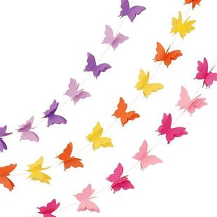 幼儿园环创吊饰环创材料教室主题立体纸蝴蝶拉花空中吊饰棚顶装 饰