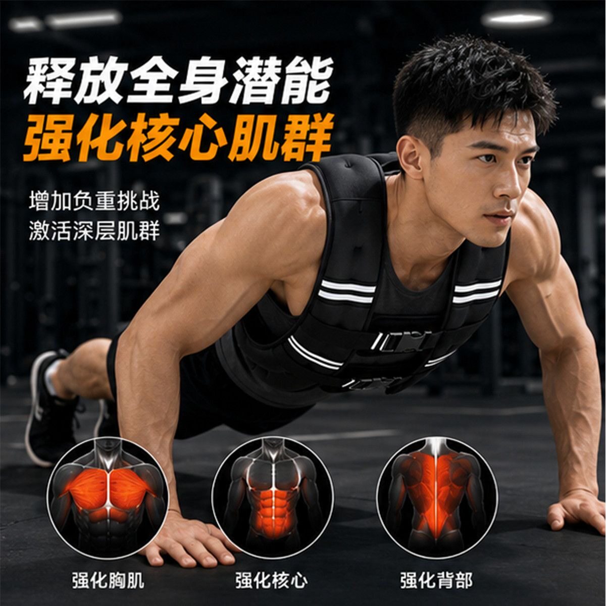 负重背心健身跑步训练装备铁砂运