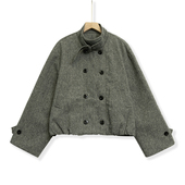 9848 354 花花推荐 立领双排扣羊毛外套鹅绒服4659