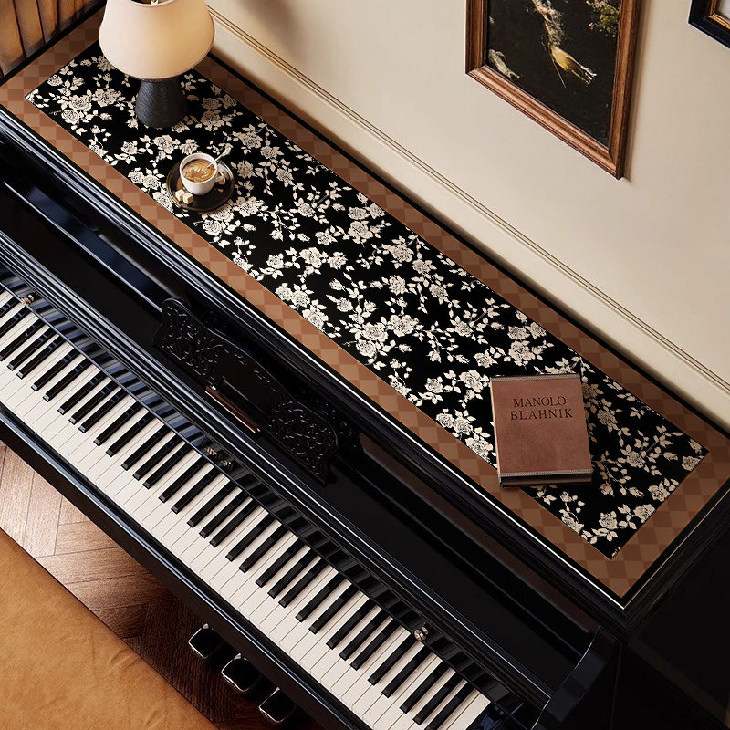 中古风轻奢钢琴罩顶盖布保护垫防尘罩遮盖布高级感保护套防尘盖垫