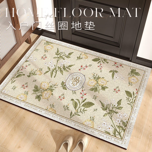 法式丝圈入户门垫轻奢高级玄关进门地毯蹭土防滑免洗房间门口地垫