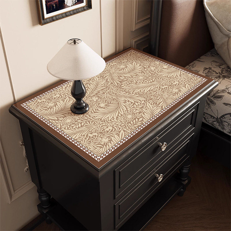 美式复古床头柜垫子防水防油免洗台布盖布轻奢高级感皮革pvc桌垫,居家布艺,床头柜盖布,淘宝优惠券,粉丝福利购,淘宝优惠卷