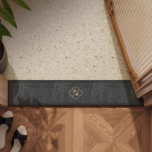 长条入户门槛石垫中式过门石脚垫硅藻泥极窄超薄垫子红色进门地垫