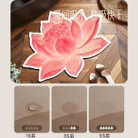 New Chinese-style lotus bathroom floor mat, water-absorbing foot mat with lotus diatom mud at the bathroom door, and Chinese-style carpet for the entrance door thumbnail 8
