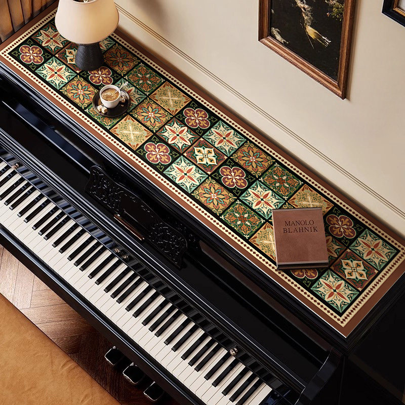 美拉德钢琴罩顶盖布顶半罩轻奢高级感防尘罩盖布保护套防尘垫盖垫,居家布艺,钢琴罩,淘宝优惠券,粉丝福利购,淘宝优惠卷