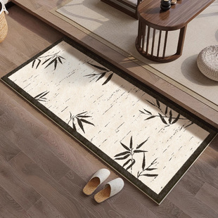 新中式阳台地垫轻奢高级感地毯卧室床边毯仿羊绒垫茶室客厅羊羔绒