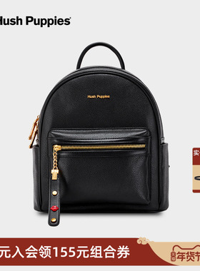 Hush Puppies/暇步士女包2026新款牛皮双肩包大容量旅行出游背包
