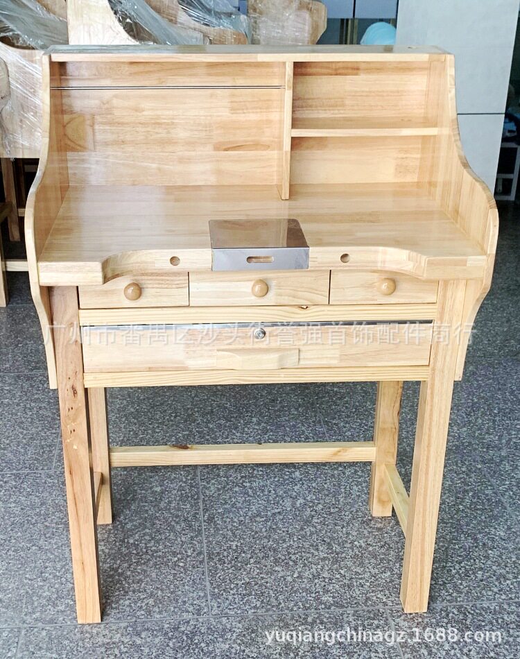 全橡木拼接工作台 珠宝加工桌子打金台首饰执模台 金店维修功夫台
