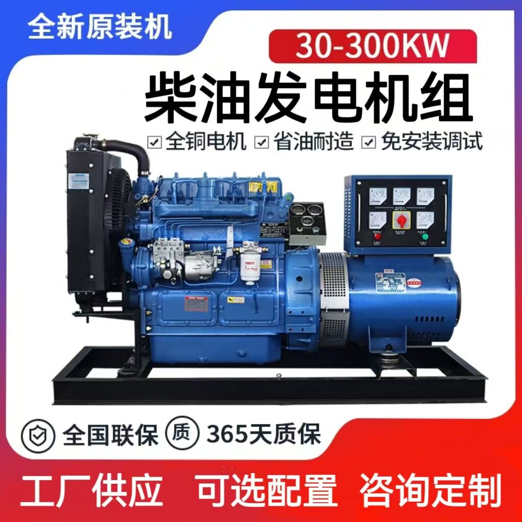 潍坊柴油发电机组30/50/100/200/300KW大型静音380v三相源头工厂