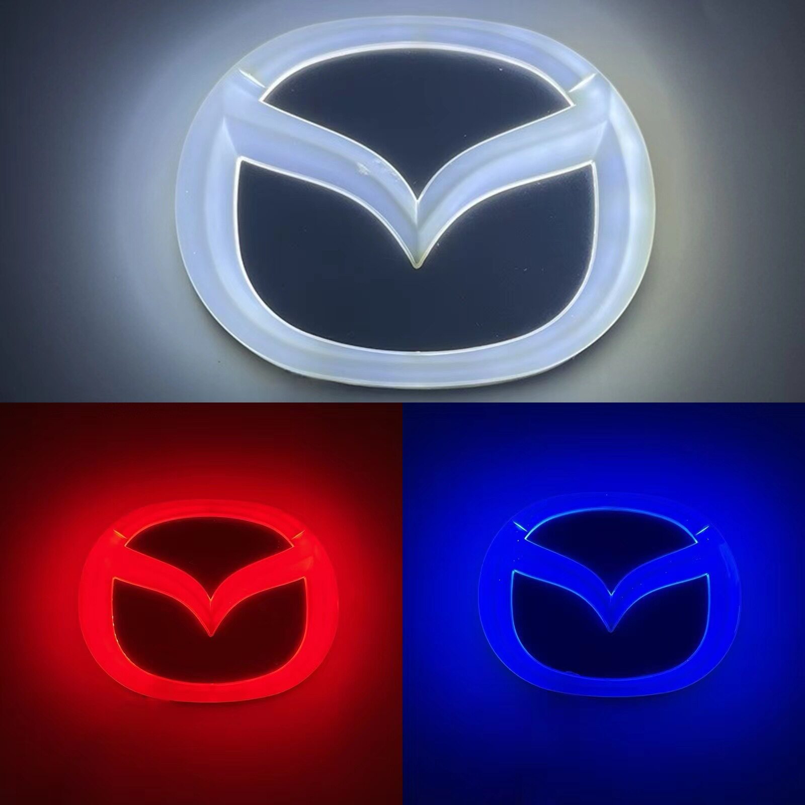适用马自达4D发光LED车标改装