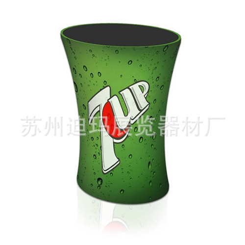迪玛展示-出口展会快布秀前台 椭圆形热转印卡布促销接待展示前台