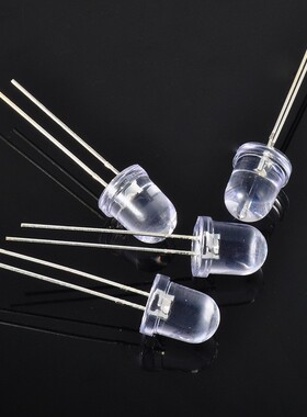 f8mm圆头白光白色白灯8mm白光长脚白发白色超高亮led直插灯珠透明