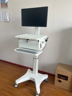 可升降电脑查房推车 信息化移动推车 一体机检查台车移动护理台