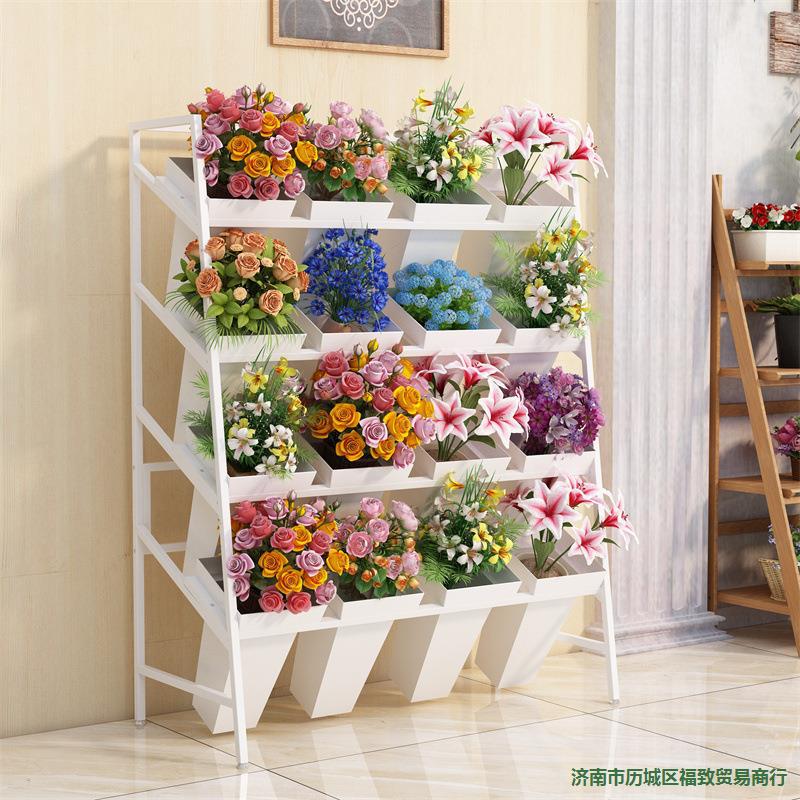 鲜花铁花盆干花绿醒花筒架展示花店梯花架置物架花桶植艺展示架