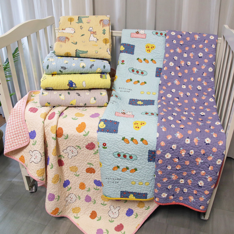 小尺寸纯棉床盖卡通衍缝夹棉床单童车床垫床褥尿垫可洗经期例假垫