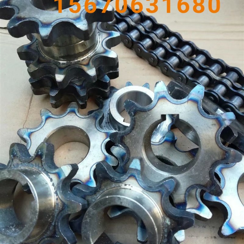 JZM小滚筒混凝土搅拌机链轮齿轮5/6分14齿双排链条传动链轮联轴器