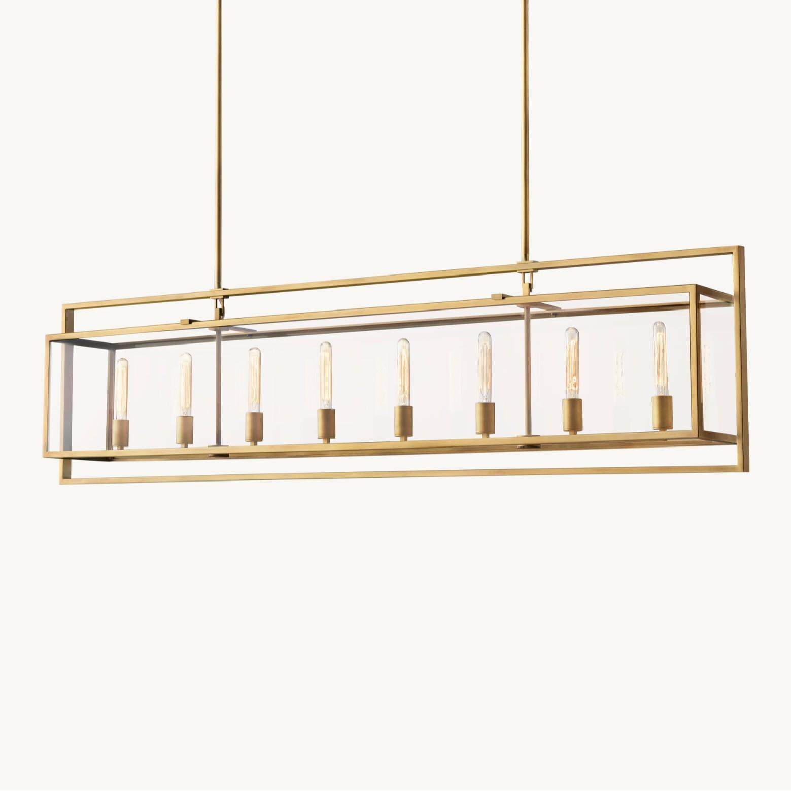 吊灯美式简约现代轻奢别墅客餐厅卧室水晶玻璃吊灯