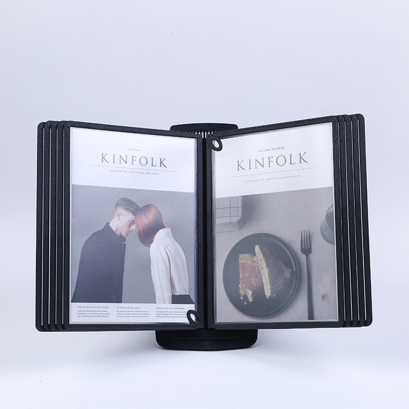 厂家直供A4翻页文件展示架10页桌面文件夹台式资料文件架宣传册