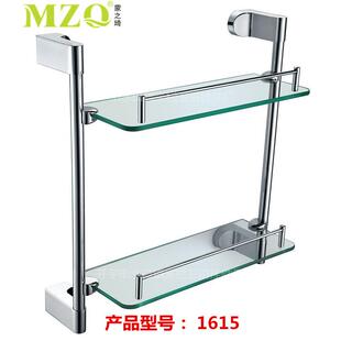不锈钢银色双层玻璃置物架浴室化妆平台置物收纳架