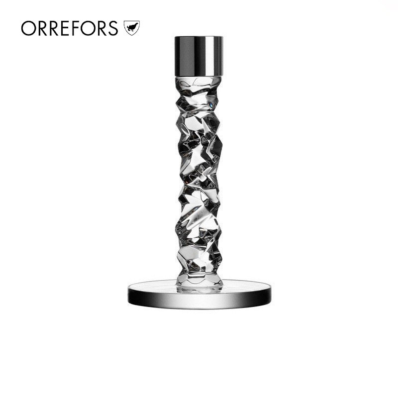 Orrefors 水晶玻璃CARAT欧式家用轻奢烛光晚餐蜡烛摆件高脚蜡烛台