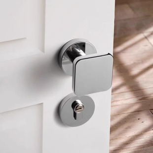 极简约复古做旧木门门把手锁执手方形静音磁吸室内卧室门锁分体锁