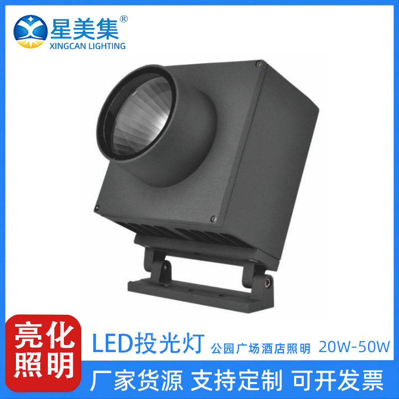 20W30W50W户外防水广场七彩投光灯DMX512外控照树灯投光灯景观灯