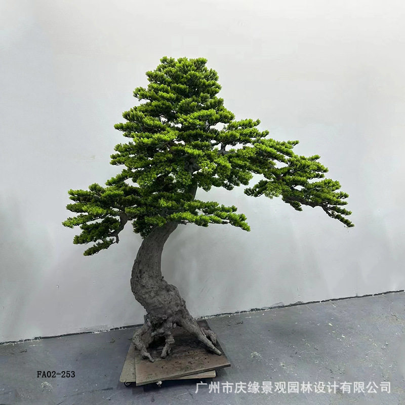 仿真松树迎客松树大型景观园林装饰摆件假黑松罗汉松美人松松针树