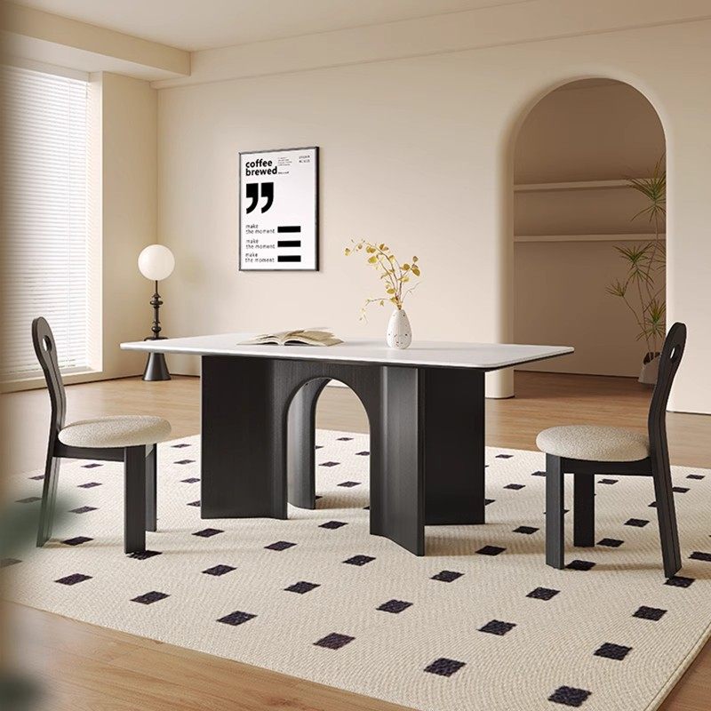 法式复古餐桌2025新款餐桌小户型家用实木餐桌中古风客厅岛台餐桌