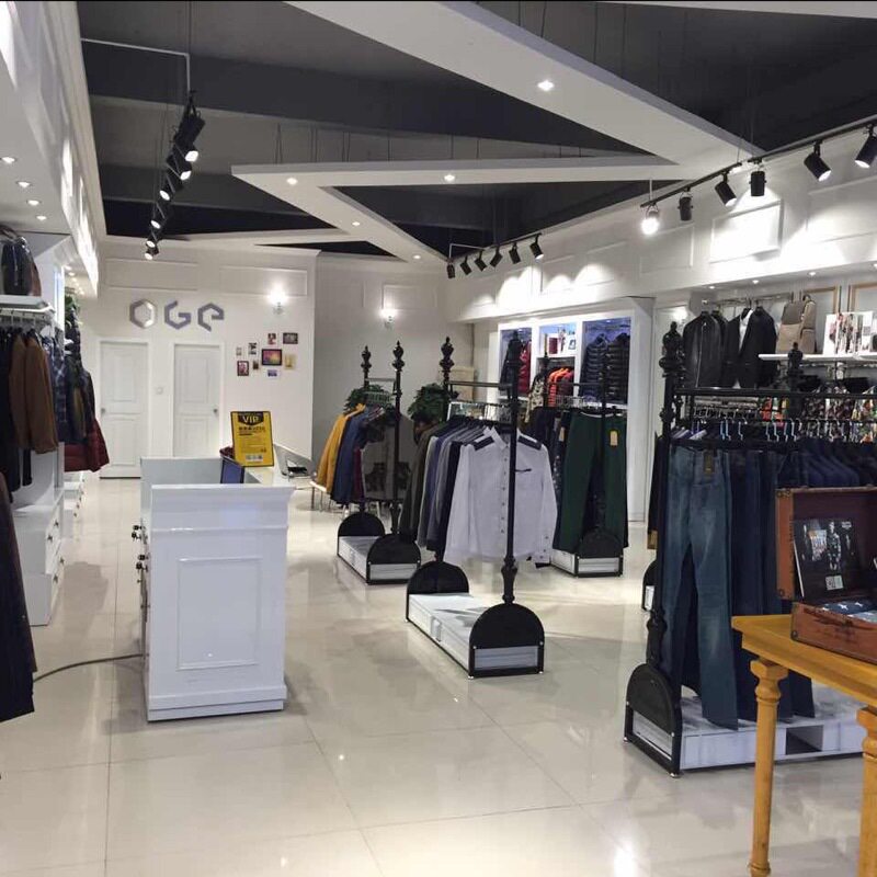 服装店铁艺落地式服装挂衣架展示架带柜子中岛架正侧挂服装架包邮