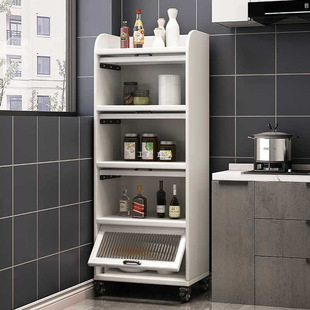 夹缝收纳柜厨房置物架落地多层冰箱缝隙窄侧边柜带轮移动储物柜子