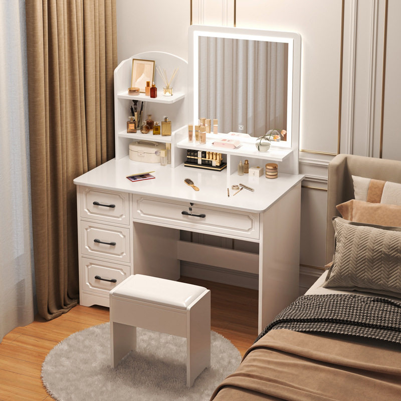 欧式化妆桌子一体现代简约网红ins风小户型家用梳妆台卧室收纳柜