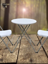 可折叠小圆桌家用简易餐桌圆形饭桌塑料桌户外阳台小桌子洽谈桌椅