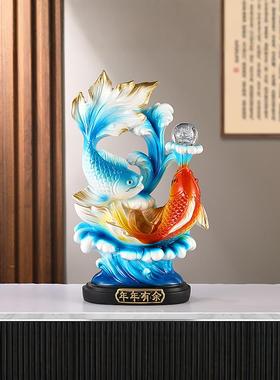 新中国风鱼年年，双鱼座玩珠饰品，入口大厅，客厅电视柜，高端装