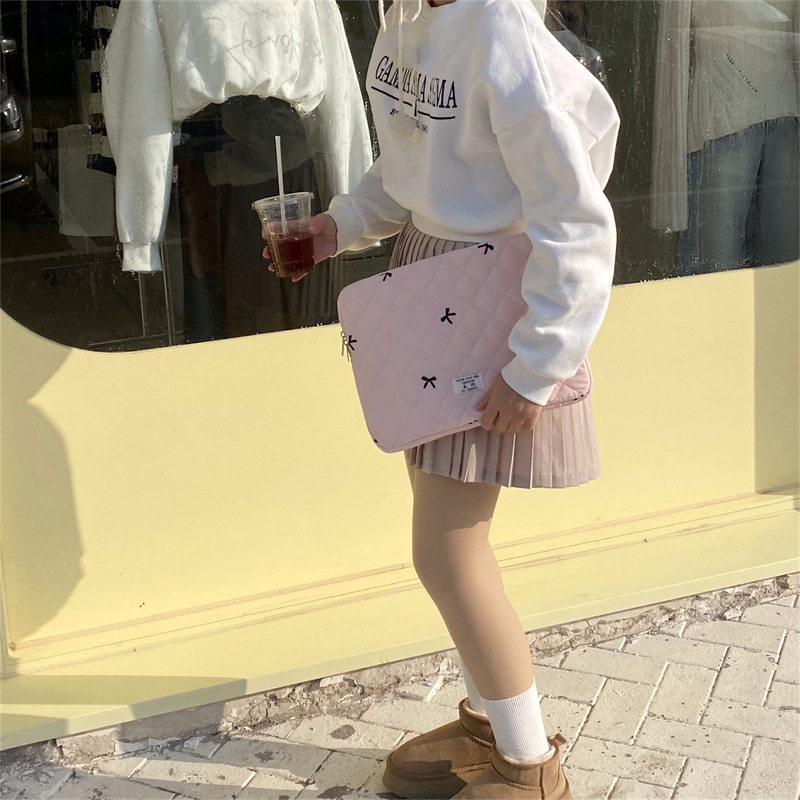 韩版新款电脑包包蝴蝶结可爱iPad平板内胆包小众设计笔记本保护套