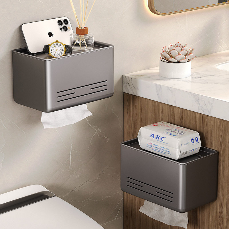 卫生间厕纸盒免打孔防水壁挂式厕所卷纸架纸巾抽纸盒卫生纸置物架