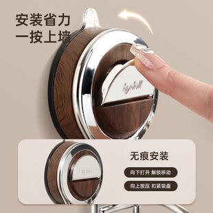 吸盘厨房纸巾架中古风免打孔壁挂不锈钢卷纸保鲜膜抹布收纳置物架