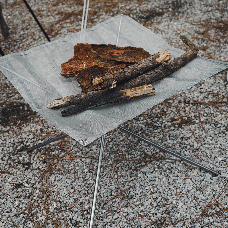 露营野炊自驾游便携收纳不锈钢焚火架 户外柴火炉 取暖炉子篝火架