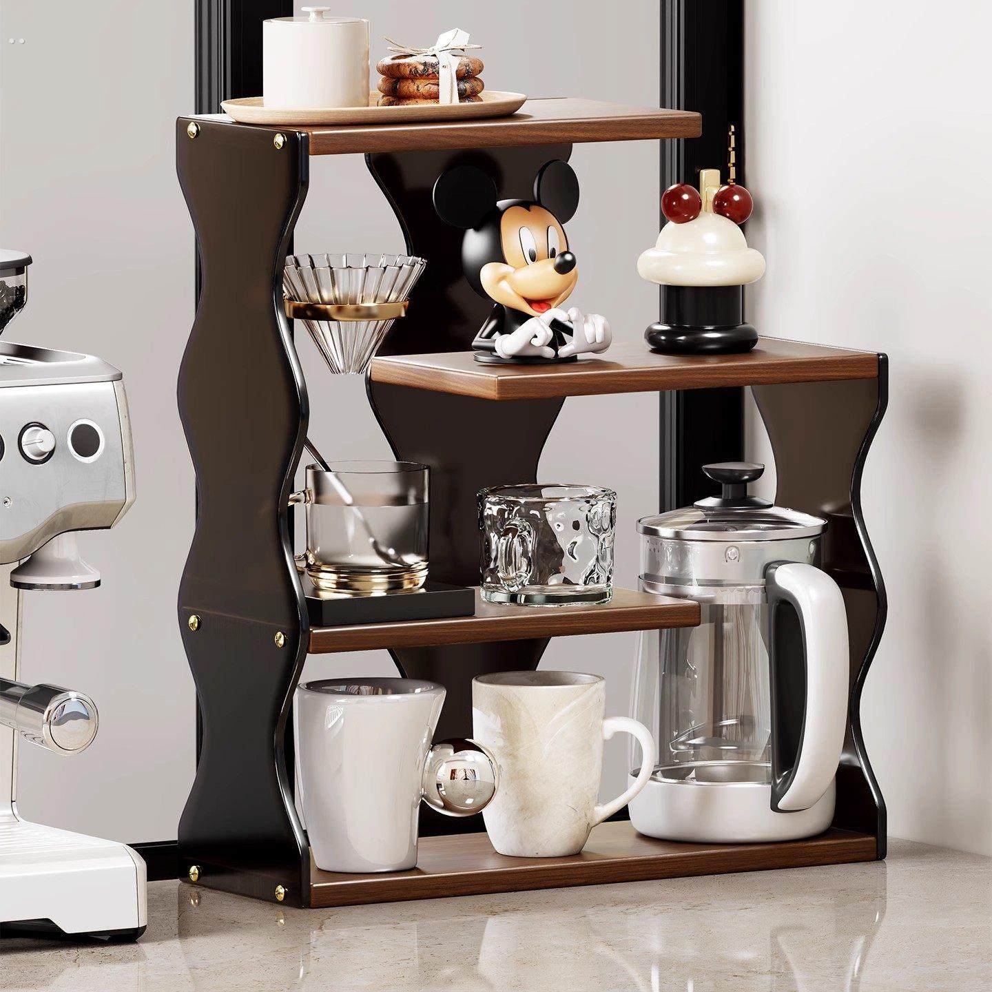 中古风杯架家用杯子置物架高级感轻奢厨房咖啡吧台多功能收纳架子