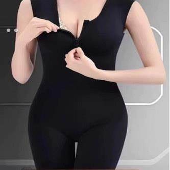 拉炼排扣强压加强版连体塑身衣后脱式产后收腹束腰提臀美体带胸垫