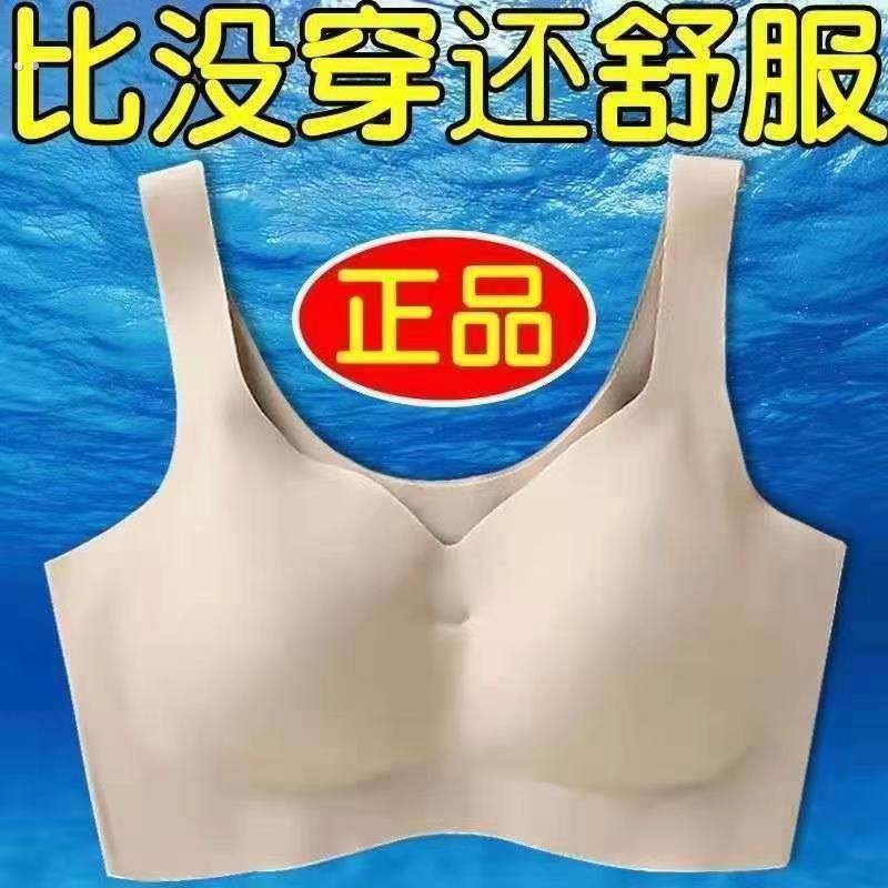 纯棉无钢圈文胸聚拢胸罩女无痕美背心式运动调整型防下垂薄款